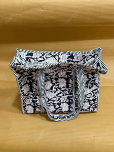 Handcrafted Quilted Black Floral Tote <b>Bag</b> Printed Fabric Shoulder Handbag <b>Lightweight</b> Everyday Carry Designer Shopping <b>Bag</b> - Product Image 2