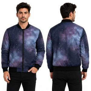 High Quality Breathable Water Resistant Red & Black Tie Dye <b>Abstract</b> <b>Print</b> Bomber Jacket Sublimated Outerwear Raincoat Jackets - Product Image 6
