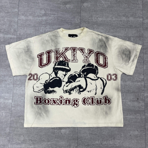 T-shirt surdimensionné coupe boxy personnalisé 2026 pour homme, impression numérique, sergé, écologique, effet délavé soleil, délavé à l'acide, vintage - Product Image 6