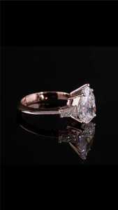 3 CT Pear Cut Lab Grown Diamond Engagement <b>Ring</b> for Women | IGI Certified Luxury <b>Solitaire</b> <b>Ring</b> | Rose Gold Plated Wedding Party - Product Image 5