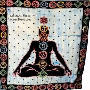 2026 New Popular Seven Chakra Hand Painted Multi-Color Cotton <b>Bed</b> <b>Sheets</b> Wall Hangings Tapestry Hippie Indian Wholesale India - Product Image 1