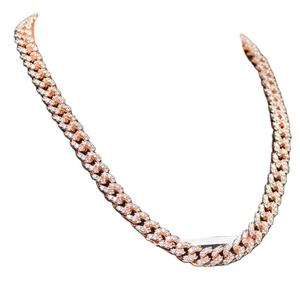 ฮิปฮอป10มม. หินเพชรโมอิสซาไนต์ขนาดใหญ่ประดับเพชรเชื่อมโยงกับคิวบาสร้อยเงินแท้สีโรสโกลด์ชุดสำหรับงานปาร์ตี้ - Product Image 1