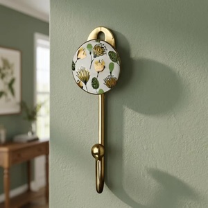 Beads Art Ceramic + Metal Wall Hook <b>Coat</b> <b>Hanger</b> Handmade Luxury Multifunction Eco-Friendly Adjustable Waterproof Vintage Home - Product Image 3