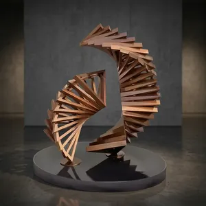 Escultura Espiral de Cobre Abstracta Moderna, Estatua de Arte Geométrico en Metal para Decoración de Interiores de Hotel, Villa u Oficina, Centro de Mesa 3D - Product Image 2