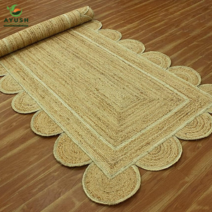 Tapis de sol grand format écologiques 120 cm x 300 cm en jute tressé à la main, personnalisables pour studios de yoga et espaces créatifs - Product Image 5