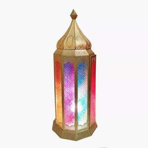 Lámpara de viento musulmana de hierro hueco de la mejor calidad para decoración del hogar, regalos festivos, portavelas metálico colgante con ventana - Product Image 6