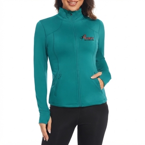 Comfortable women's yoga <b>jacket</b> offers moisture wicking breathable fabric and a modern design for <b>workouts</b> travel and everyday - Product Image 1