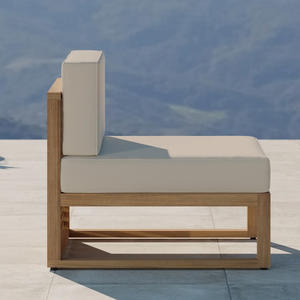 เฟอร์นิเจอร์โซฟาไม้สักสำหรับกลางแจ้ง ทนทานต่อสภาพอากาศ เหมาะสำหรับโรงแรม รีสอร์ท คาเฟ่ โครงการเชิงพาณิชย์ ผู้ผลิต OEM ผู้จัดจำหน่ายขายส่ง - Product Image 6