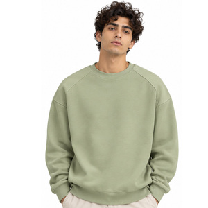 Sweat-shirt surdimensionné personnalisé pour homme, col rond, en molleton de coton, coupe décontractée, ourlet côtelé, vêtements streetwear, fabricants exportateurs mondiaux - Product Image 4