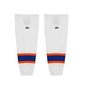 Chaussettes de hockey sur glace personnalisées professionnelles, imprimées par sublimation, avec logo d'équipe, couleurs personnalisées, protège-jambes antidérapants, élastiques, respirants, en maille. - Product Image 3