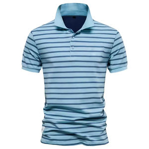 Camisas Casuales de Manga Corta para Hombre, Talla Grande, Tejido Sólido, Transpirable, con Logotipo Bordado, Camiseta Polo de Algodón, Transpirable y Ecológica - Product Image 1