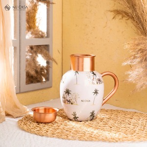 Taza de Leche Recta de Cobre Puro 100% de Alta Calidad, con Tapa y Asa, Taza Metálica Retro con Perilla Dorada para Uso Doméstico - Product Image 4