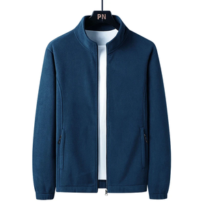 Custom Plain Men's Lightweight Stand Collar <b>Jacket</b> Full Zip Everyday Outerwear Men's Windproof Softshell <b>Jacket</b> Full Zip Casual - Product Image 2