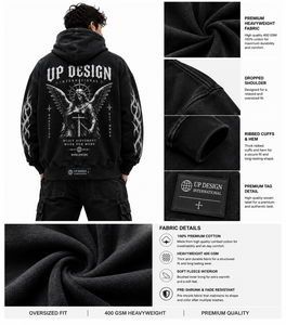 เสื้อฮู้ดดี้ผ้าฝ้ายแท้ 100% ทรงปกติ หนานุ่ม สำหรับฤดูหนาว ผู้ชาย สวมหัว สตรีทแวร์ รับผลิตแบบ OEM ODM จากโรงงาน - Product Image 5