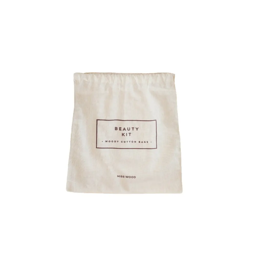 Pochette à cordon en coton naturel personnalisée en gros sacs à linge en vrac petit sac à linge sac à linge sac à dos