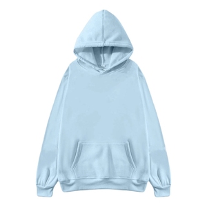 เสื้อฮู้ดผู้หญิงไซส์ใหญ่ พิมพ์ลายหัวใจสีน้ำเงิน สไตล์ลำลอง ผ้าฝ้าย ใส่ได้ในฤดูใบไม้ร่วง ดีไซน์โลโก้ด้านหน้า ทรงปกติ - Product Image 6