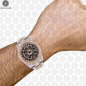 Reloj Mecánico Redondo de Acero Inoxidable de Lujo Charm_Jewells, Esfera Analógica, Cristal de Zafiro, Bisel con Diamantes, Cierre Plegable para Mujer - Product Image 4