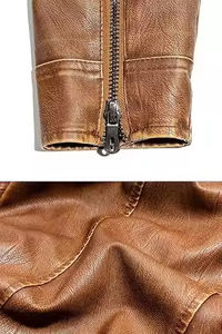 Chaqueta de Motociclista de Cuero Genuino de Piel de Oveja para Hombre |   Chaqueta de Cuero para Hombre de Color Sólido |   Logotipo de Diseño Personalizado OEM al por Mayor - Product Image 3