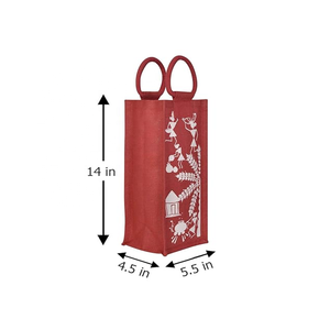 Bolsa de compras de una botella de yute indio de alta calidad a un precio económico con asa acolchada fabricada en Bengala Occidental - Product Image 3