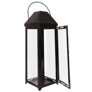 Geometric <b>Gold</b> Trapezoid Metal Candle <b>Lantern</b> Clear Glass Wedding Table Centerpiece Decorative Hanging <b>Lanterns</b> With Wire Handle - Product Image 3