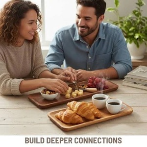 Plateau en bois écologique le plus vendu, idéal pour le fromage, le pain, les fruits et les collations, disponible en grande quantité - Product Image 3