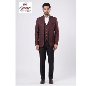 Ajmera Men <b>Blazer</b> Suit <b>Set</b> Elegant Formal Wear for Wedding Party and Office Comfortable Modern Style - Product Image 1