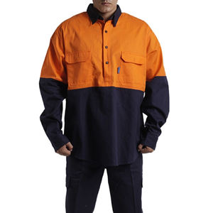 Uniforme de Trabajo de Manga Larga 100% Algodón para Minería, Ropa de Trabajo con Logotipo Personalizado, Ropa de Seguridad Reflectante de Alta Visibilidad para Hombre, Camisa de Trabajo FR - Product Image 4
