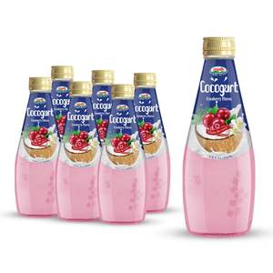 Yaourt végétalien de qualité supérieure en conserve de 250 ml, au lait de coco, avec nata de coco, saveur jus de canneberge, purée vietnamienne, boissons gazeuses halal - Product Image 1