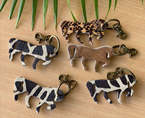 พวงกุญแจหนังวัวบนพวงกุญแจหนังพวงกุญแจน่ารักสำหรับสาวๆ - Product Image 2