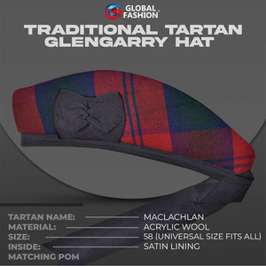Chapeau Glengarry en Tartan de Clan Formel pour les Performances de Danse des Highlands et les Célébrations Culturelles 100% Laine Acrylique - Product Image 3