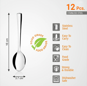 Juego de 12 Cucharas y Tenedores de Acero Inoxidable al por Mayor, Acabado Espejo, Lujo Moderno, Mango Largo, Aptos para Lavavajillas, Uso en Fiestas - Product Image 2