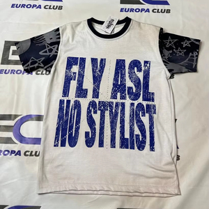 เสื้อยืดสตรีทแวร์พิมพ์ลายสกรีนผ้าฝ้าย 100% แบบแห้งเร็วทรงปกติสำหรับผู้ชาย ตกแต่งด้วยคริสตัล - Product Image 1