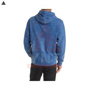 Custom Vintage <b>Oversized</b> Heavyweight Pullover <b>Hoodie</b> Men Acid Washed Hoodies Streetwear Cut Collar Ripped Basics Cotton Blended - Product Image 2