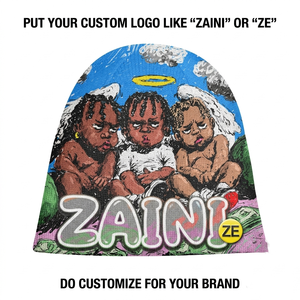 หมวกบีนนี่อะคริลิกถักคุณภาพพรีเมียม ZAINI ZI-072 240 GSM สำหรับผู้ใหญ่ แบบยูนิเซ็กซ์ ลายตัวอักษร สีกรมท่า เทา แดงเลือดหมู ปักลายเพชร - Product Image 3