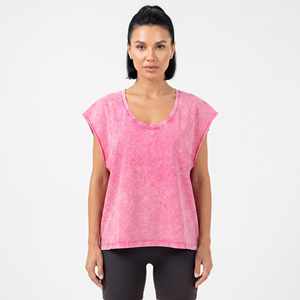 เสื้อกล้ามถักสไตล์วินเทจสำหรับผู้หญิง ล้างสีแบบแอซิดวอช ผ้าฝ้าย 100% เสื้อแขนกุดทรงปกติ เสื้อกล้ามออกกำลังกาย เสื้อแอซิดวอชสำหรับผู้หญิง - Product Image 3