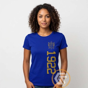 GREEK TREASURES เสื้อยืดสตรีชมรมซิกมาแกมมาโรแบบสั่งทำพิเศษ ผ้าเจอร์ซีย์คอตตอน 100% ระบายอากาศได้ดี เป็นมิตรกับสิ่งแวดล้อม เหมาะสำหรับฤดูร้อน - Product Image 2