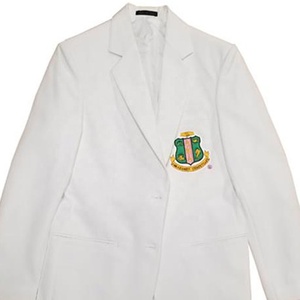 Blazer de sororité pour femmes, vêtements grecs de sororité pour femmes, blazer rose léger avec logo brodé, manteaux décontractés - Product Image 2