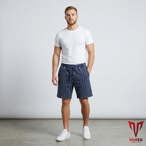 Men's Solid Cotton Bermuda Shorts Elastic Waist Heavyweight 180g Washed Finish Silk Screen Printed Hip Hop Style Casual Mid Rise - Product Image 3
