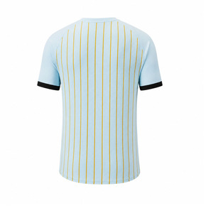 Conjunto de camiseta y pantalones cortos a rayas para hombre Ekin Impex, azul claro y amarillo, cuello redondo, ropa deportiva informal de verano, conjunto deportivo informal. - Product Image 5