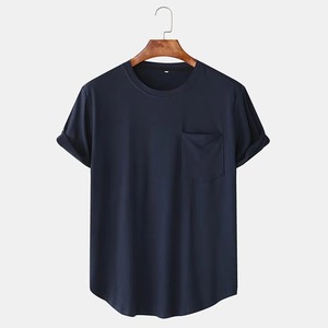 Camiseta de algodón 100% de alto gramaje con dobladillo redondo, estilo streetwear, 220 GSM, con logotipo personalizado bordado, OEM ODM, venta al por mayor - Product Image 3