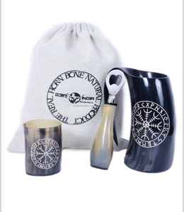 Taza para beber Medieval de cuerno de búfalo genuino de alta calidad, jarra de cerveza de buey más vendida, Taza de cerámica vikinga hecha a mano para fiestas - Product Image 4