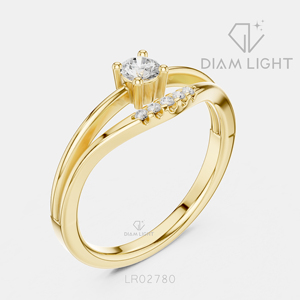 Bague de promesse en or blanc 14 carats avec diamant de laboratoire rond certifié IGI 0,146 carat, couleur F+, clarté VS+, bague de mariage pour femme, cadeau - Product Image 6