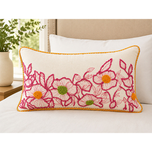 Luxury Cotton Textured Embroidered <b>Cushion</b> <b>Cover</b> | Geometric Decorative Throw Pillow <b>Cover</b>, Living Room & Home Decor - Product Image 1