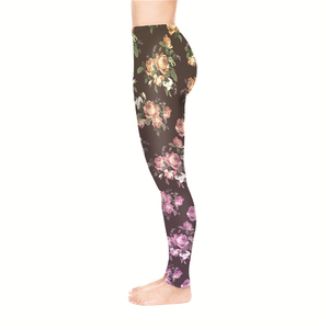 Leggings de Yoga para Mujer, Largo hasta el Tobillo, Diseño Nuevo, Estampado de Rosas Negras, Suaves y Elásticas, Proveedor Directo de Pakistán - Product Image 6