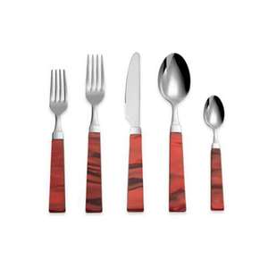 Juego de cubiertos de metal de diseño minimalista para mesa de comedor en el hogar, restaurante y accesorios modernos de cocina. - Product Image 4