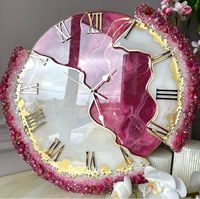 Jam Dinding Resin Quartz Modern Personalisasi Tanpa Suara Jarum Tunggal Dekoratif untuk Ruang Tamu Hadiah Natal