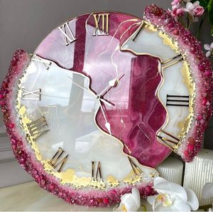 Personalized Modern <b>Silent</b> Resin Quartz Needle Single Face <b>Wall</b> <b>Clock</b> Gem Decorative for Living Room Christmas Gift - Product Image 2