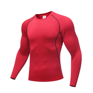 Men's Long Sleeve Compression Shirt Black Slim Fit Quick Dry Sporty O-Neck Base <b>Layer</b> Top men baseball compression inner shirt - Product Image 3
