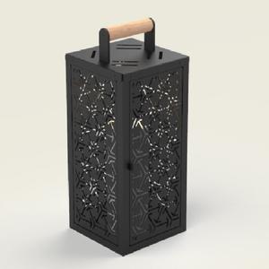 Farol de Metal Pesado con Forma de Bola, Diseño Exclusivo para Decoración del Hogar, Agradable Diseño Perforado para Velas, Hecho de Vidrio - Product Image 1