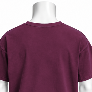 Plum Weathered <b>Pocket</b> Tee Vintage Washed Cotton Short Sleeve T <b>Shirt</b> Loose Relaxed Fit Chest <b>Pocket</b> Casual Everyday Streetwear - Product Image 4